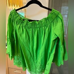 Trina Turk Off the Shoulder. Beautiful green. NWT